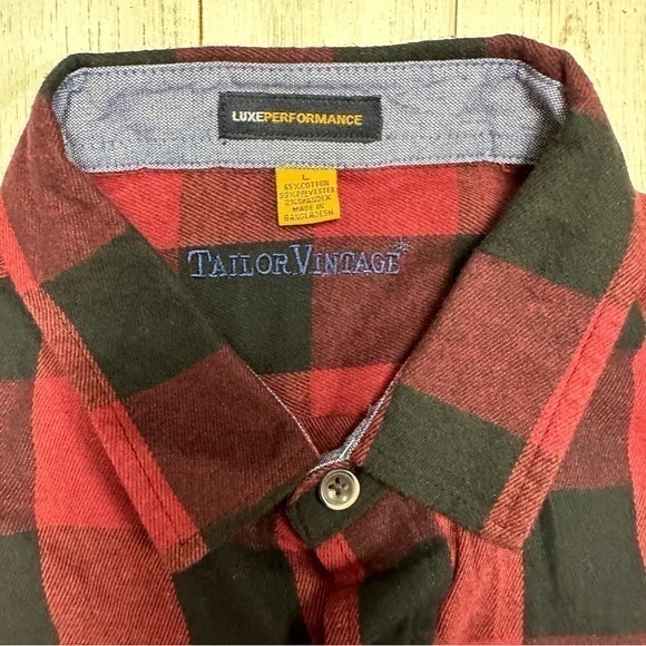 NWT- Tailor Vintage Men's Buffalo Performance Stretch Flannel Two Pocket Shirt.L - Picture 4 of 16
